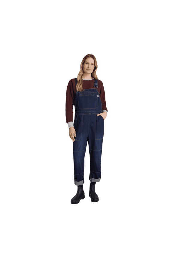 Convertible Overall, Denim Utility Jumpsuit, Adjustable Cotton Workwear, Stretch Bibs, Vintage Wash, S