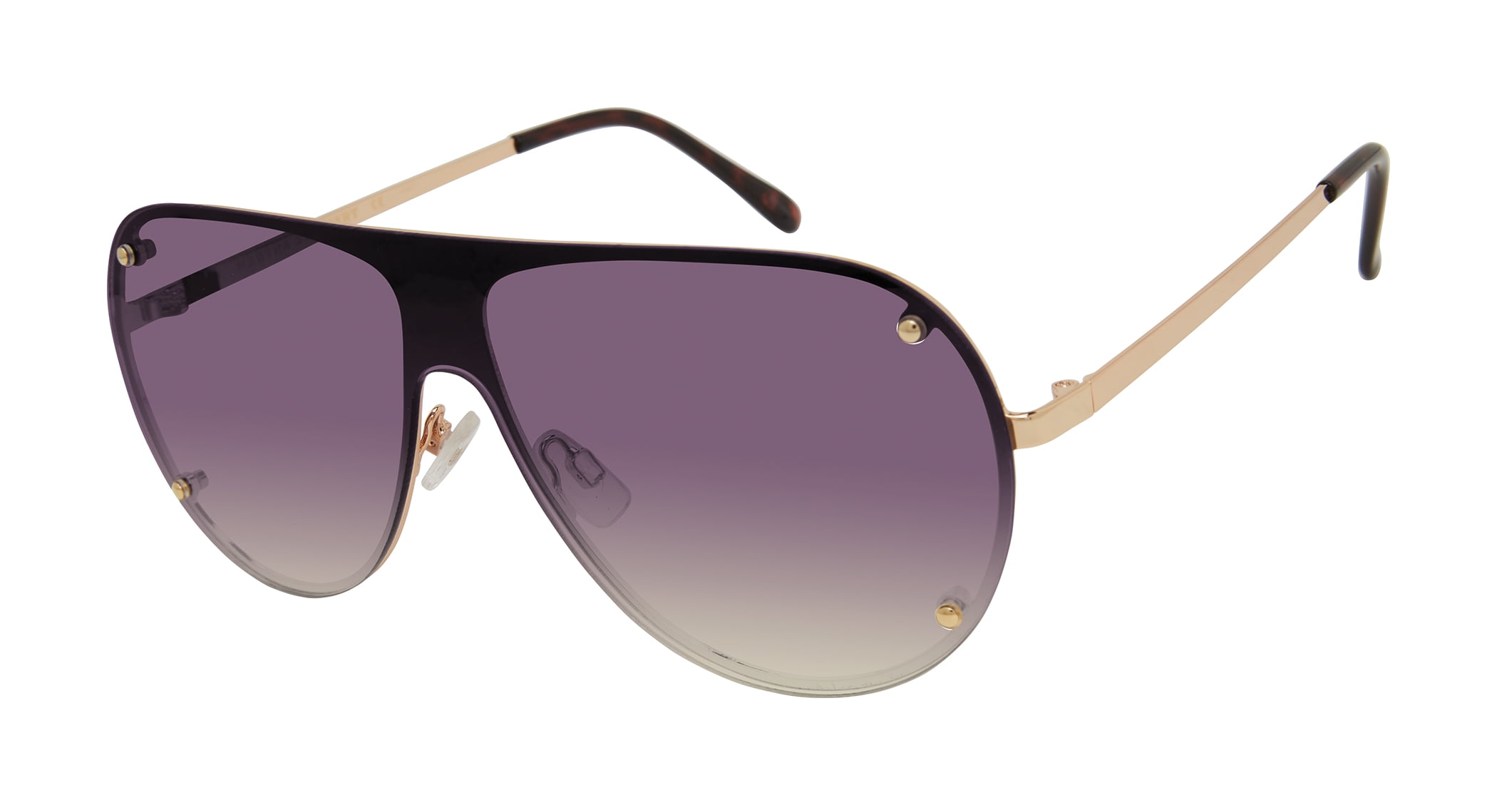 Martha Stewart Women's MS106 Metal UVA and UVB Protective Shield Aviator Fashion Sunglasses, 140mm