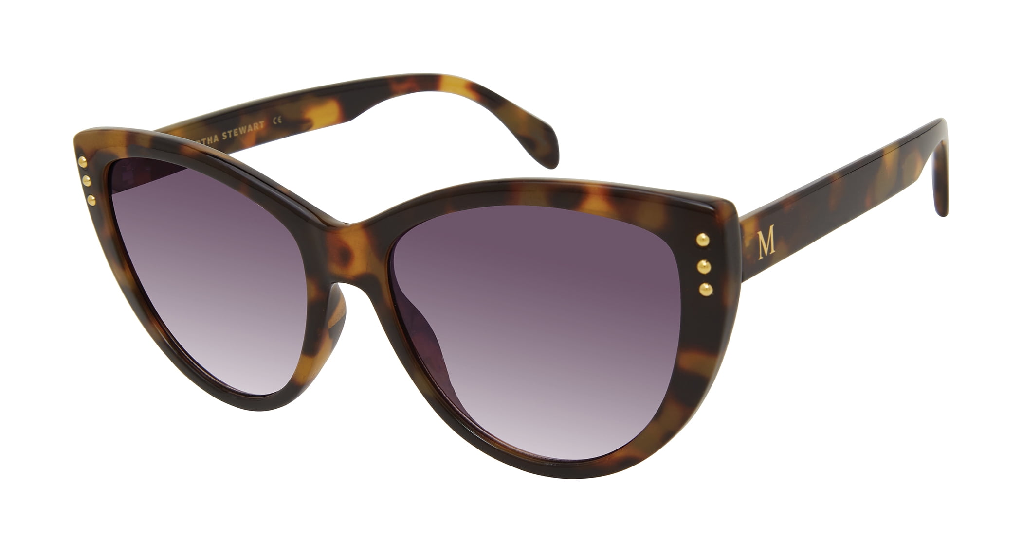 Martha Stewart Women's MS117 Glamorous UVA and UVB Protective Cat Eye Fashion Sunglasses, 55mm
