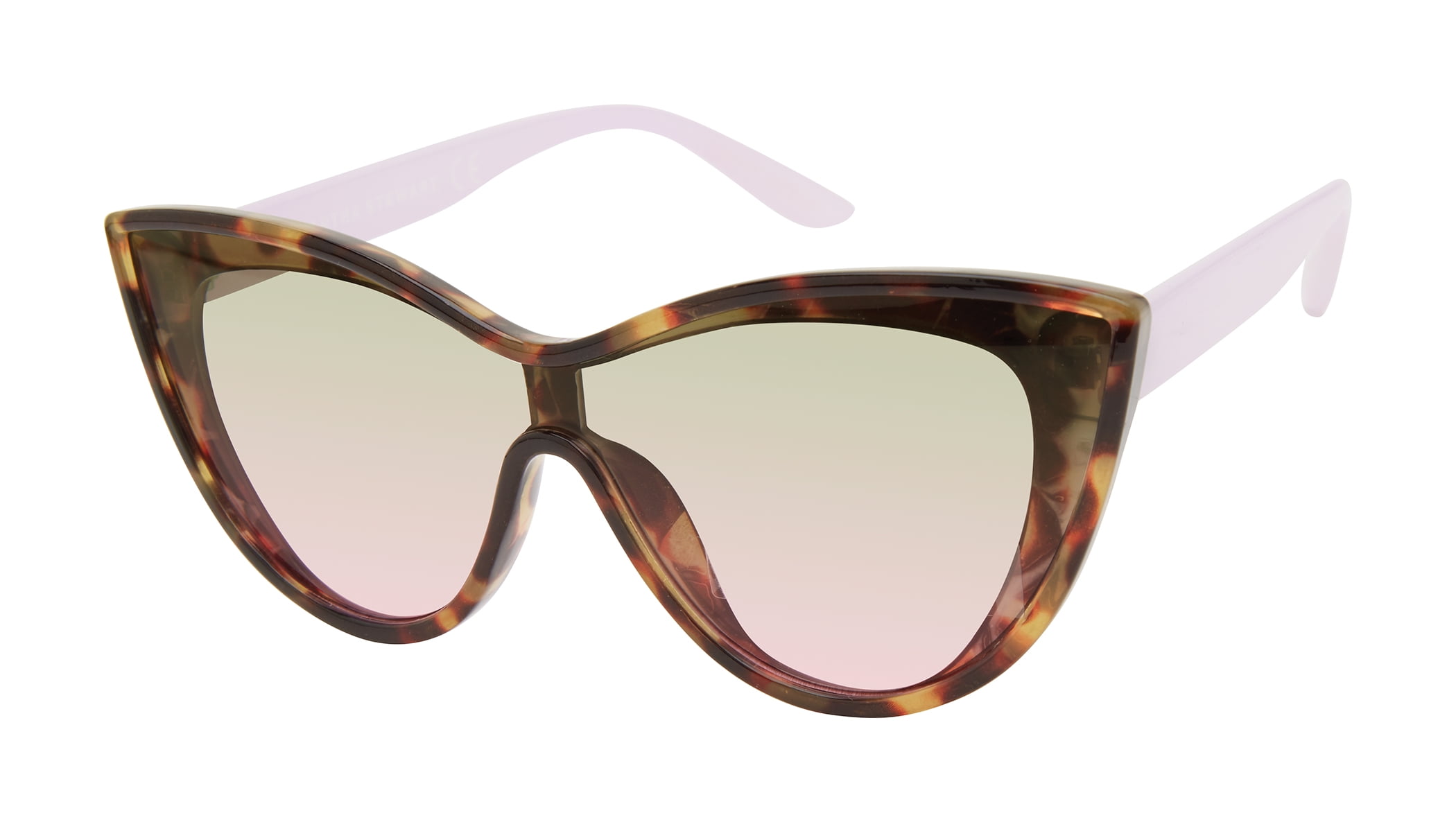 Martha Stewart Women's MS128 Shield UVA and UVB Protective Cat Eye Fashion Sunglasses, 140mm