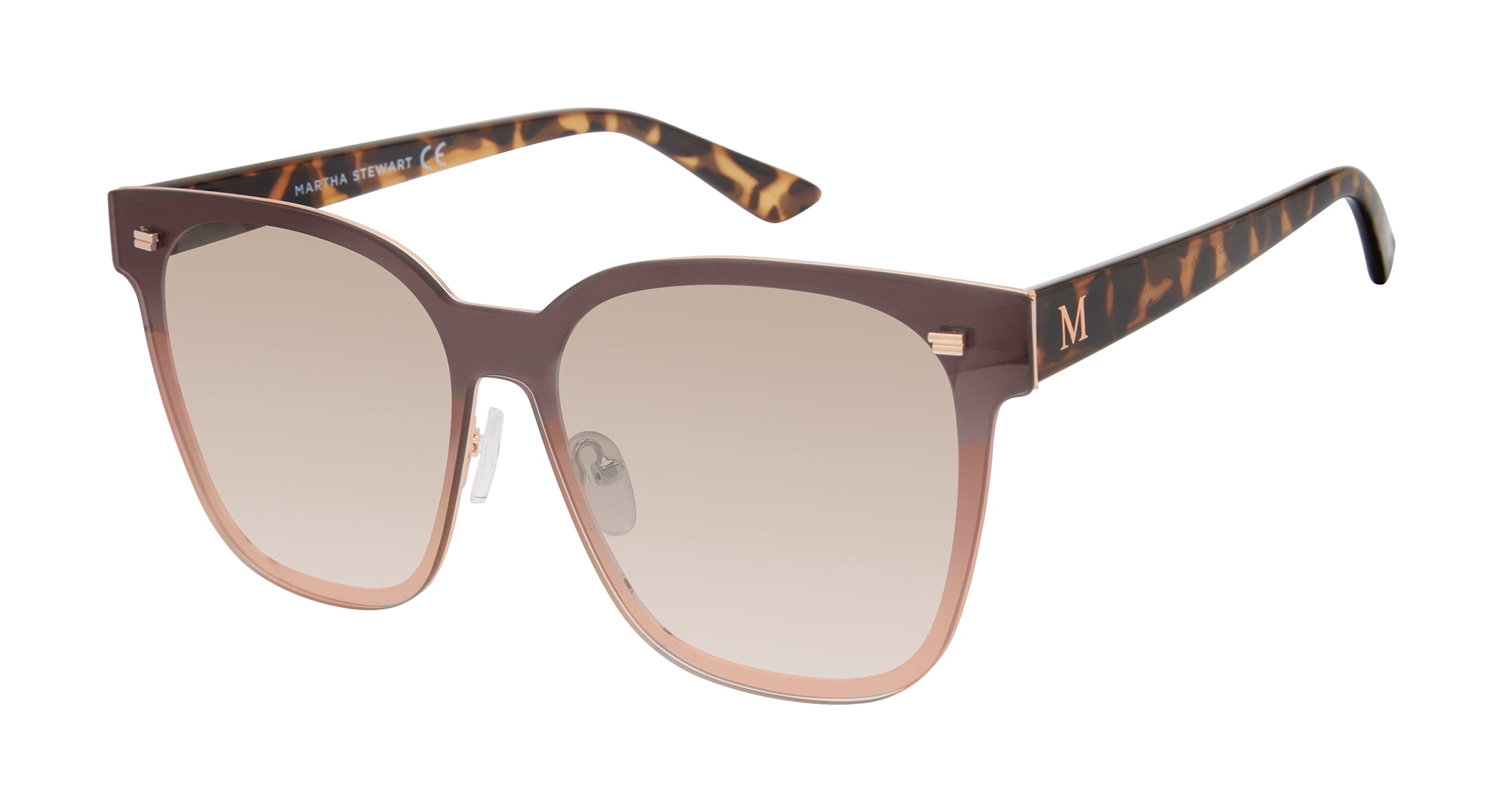 Martha Stewart Women's MS140 Retro UVA and UVB Protective Square Fashion Sunglasses, 56mm