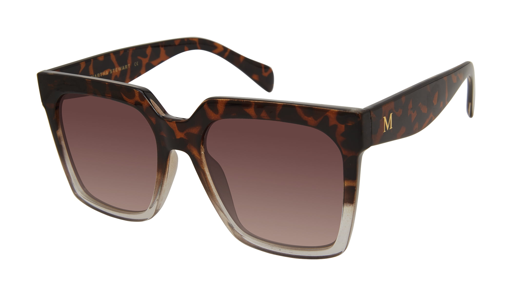 Martha Stewart Women's MS145 Oversized UVA and UVB Protective Square Fashion Sunglasses, 53mm