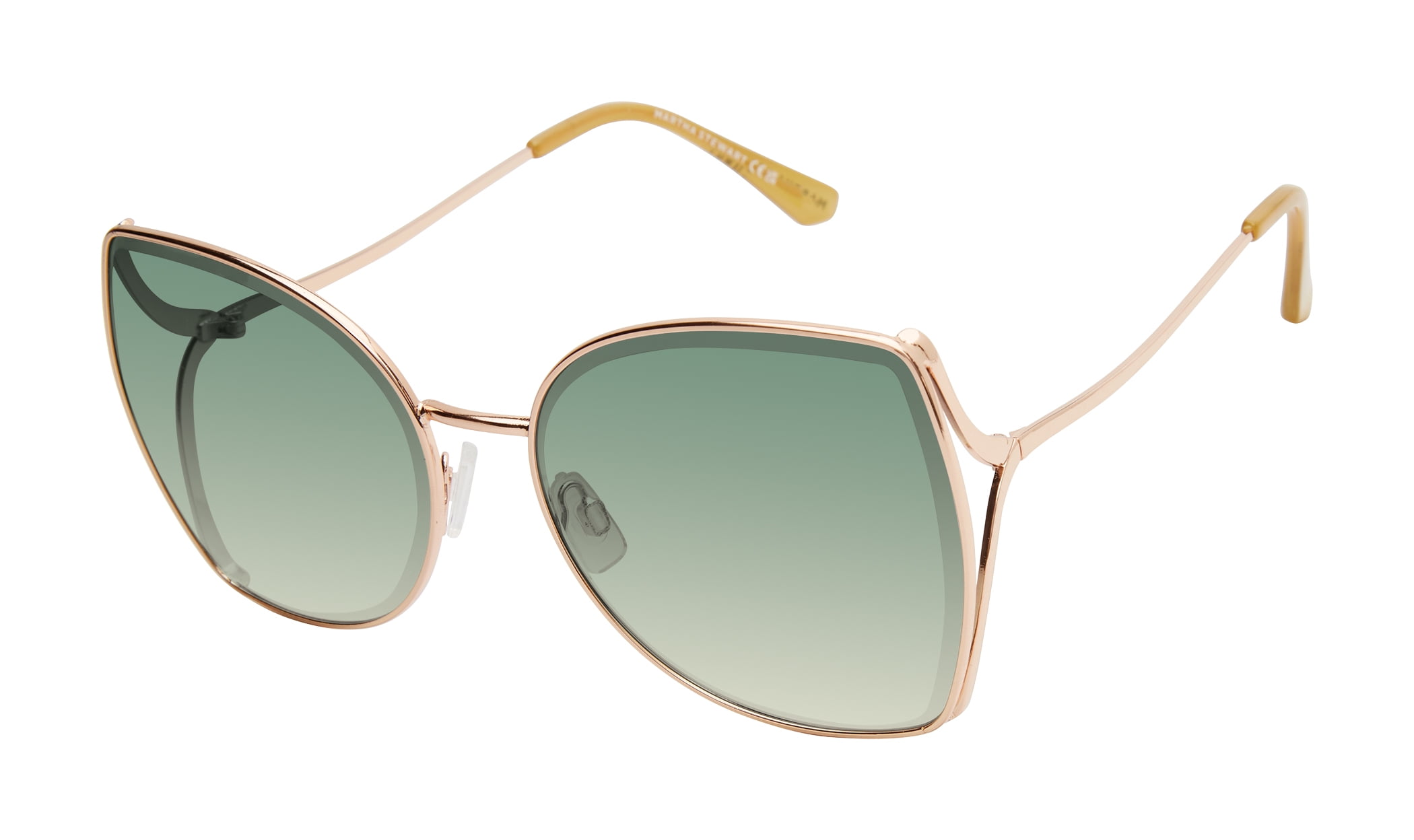 Martha Stewart Women's MS172 Metal Vented UVA and UVB Protective Butterfly Fashion Sunglasses, 60mm, image size:2100x1248