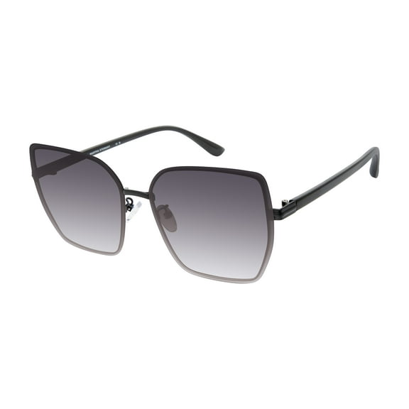 Martha Stewart Women's MS180 Geometric Metal UVA and UVB Protective Square Cat Eye Fashion Sunglasses, 56mm