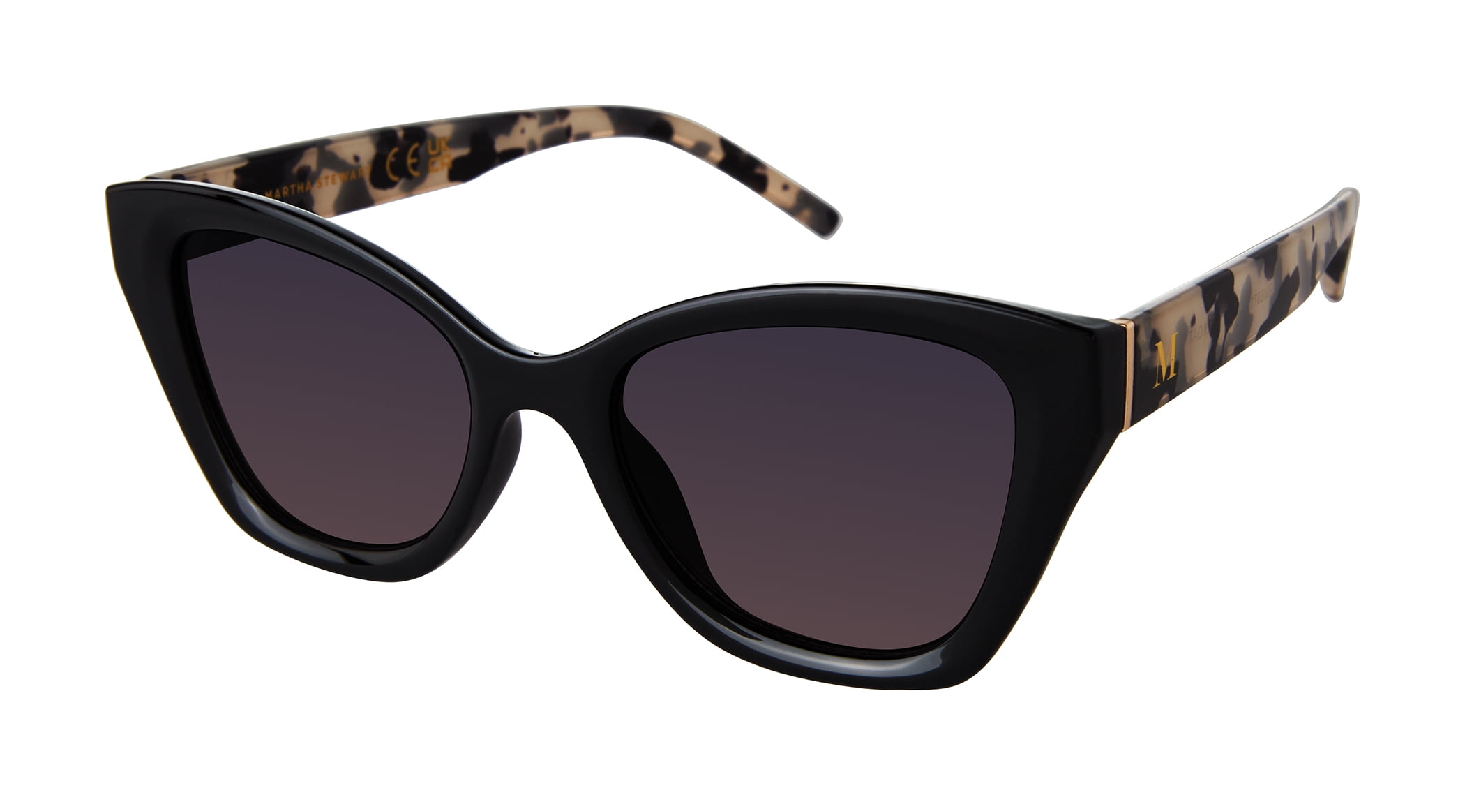 Martha Stewart Women's MS214 Vintage UVA and UVB Protective Cat Eye Fashion Sunglasses, 52mm
