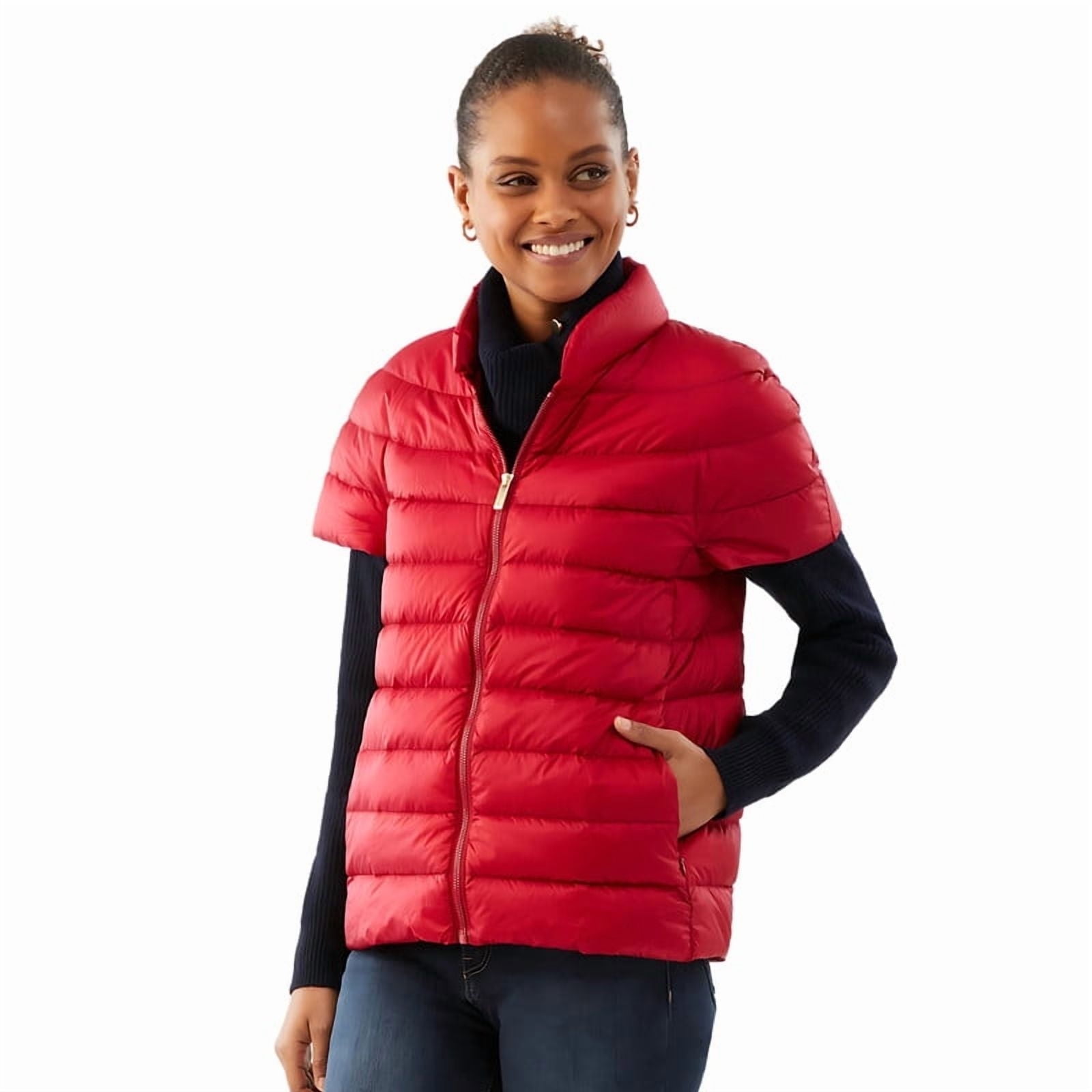 Martha Stewart Women's Short Sleeve Quilted Down Puffer Vest