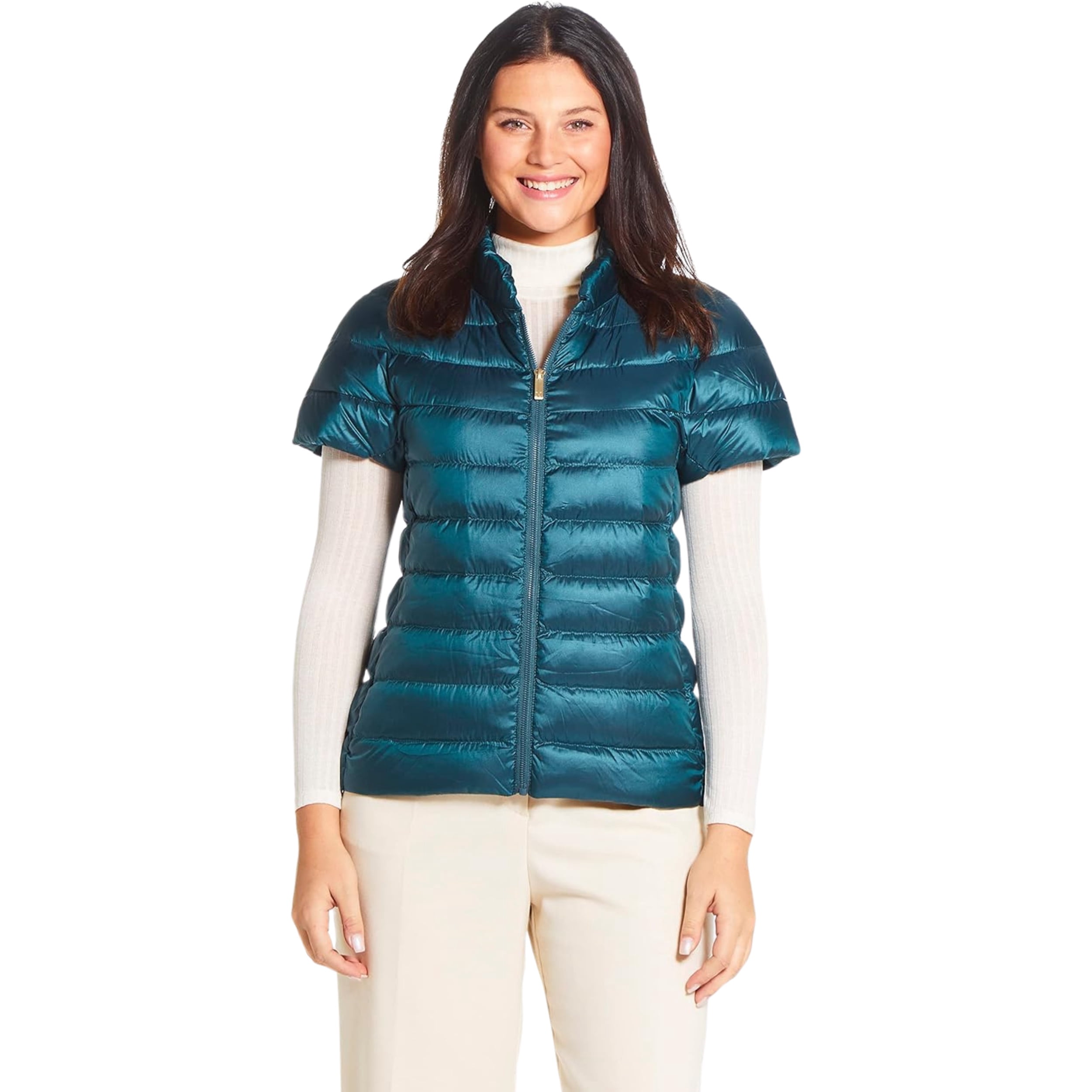 Martha Stewart Women's Short Sleeve Quilted Down Puffer Vest
