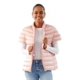 thumbnail image 1 of Martha Stewart Women’s Quilted Down Puffer Vest, Lightweight Short Sleeve Jacket with Pockets, Warm Winter Coat, Cotton Pink, L, 1 of 3
