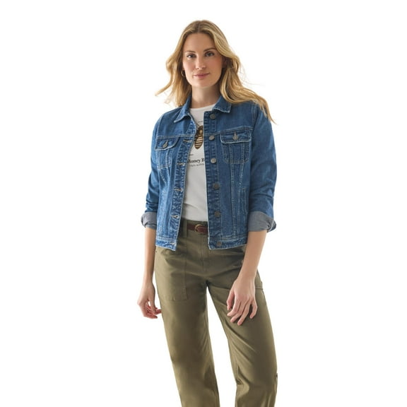 Martha Stewart Women’s Utility Denim Canvas Chore Jacket – Trendy Barn & Western Style Jean Jacket