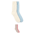 thumbnail image 1 of Martha Stewart Womens 2 Pack Cable Chenille Sock Ivory/Winter Sky, 1 of 9