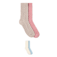 thumbnail image 1 of Martha Stewart Womens 2 Pack Cable Chenille Sock Silver Grey/Powder Pink, 1 of 9