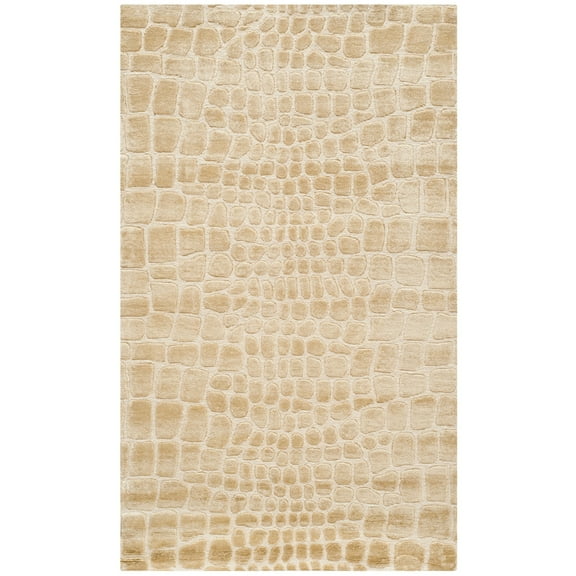 Martha Stewart  by  Amazonia Silk Blend Rug Meerkat/Brown 5'6" x 8'6" 6' x 9' Indoor Living Room, Bedroom, Dining Room