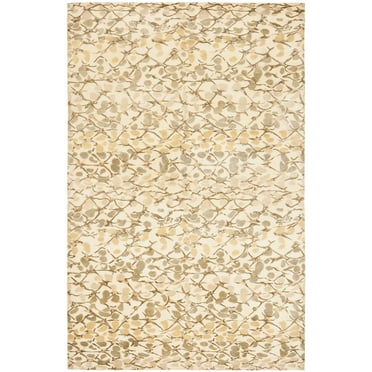 Martha Stewart  by  Handmade Trellis Silk/ Wool Rug B Wheat F Beige 6' x 9' 6' x 9'