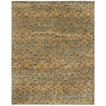 Martha Stewart  by  Handmade Trellis Silk/ Wool Rug Husk Brown 6' x 9' 6' x 9'