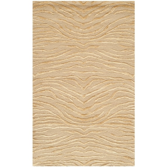 Martha Stewart by Journey Silk/ Wool Rug Sand 5'6" x 8'6" 6' x 9' Indoor Living Room, Bedroom, Dining Room