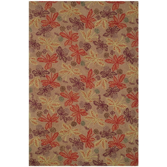 Martha Stewart  by  Meadow Wool Rug Crimson/Clover 5'6" x 8'6" 6' x 9', 5' x 8' Indoor Living Room, Bedroom, Dining Room Rectangle
