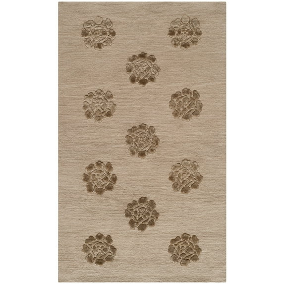 Martha Stewart by Medallions Silk/ Wool Rug Agate 5'6" x 8'6" 6' x 9', 5' x 8' Indoor Living Room, Bedroom, Dining Room