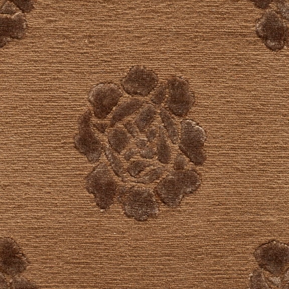 Martha Stewart by Medallions Silk/ Wool Rug Cocoa 2'6" x 4'3" Handmade 2' x 3', 4' x 6' Indoor Living Room, Bedroom, Dining Room