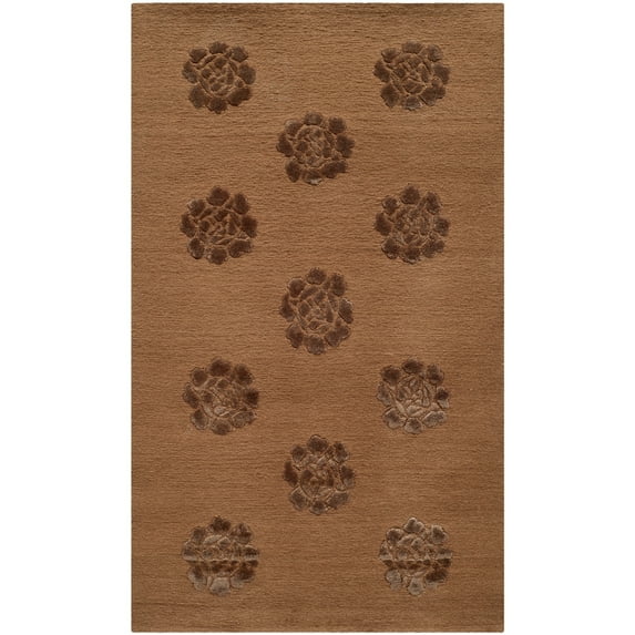 Martha Stewart by Medallions Silk/ Wool Rug Cocoa 5'6" x 8'6" Handmade 6' x 9', 5' x 8' Indoor Living Room, Bedroom, Dining Room