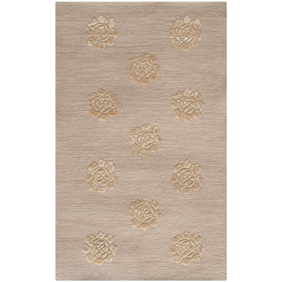 Martha Stewart by Medallions Silk/ Wool Rug Quartz 8'6" x 11'6" 8' x 10', 9' x 12' Indoor Living Room, Bedroom, Dining Room