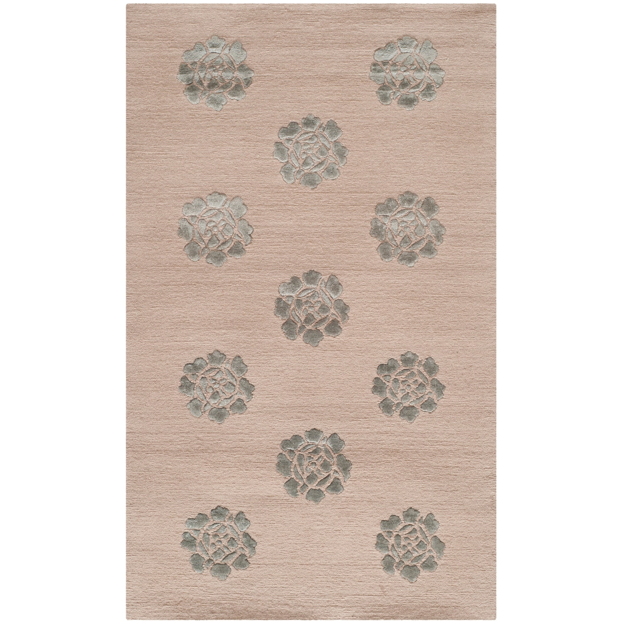 Handmade Tufted Zinc Medallion Wool Silk Rug