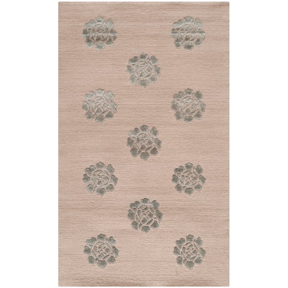 Martha Stewart by Medallions Silk/ Wool Rug Zinc 5'6" x 8'6" 6' x 9', 5' x 8' Indoor Living Room, Bedroom, Dining Room