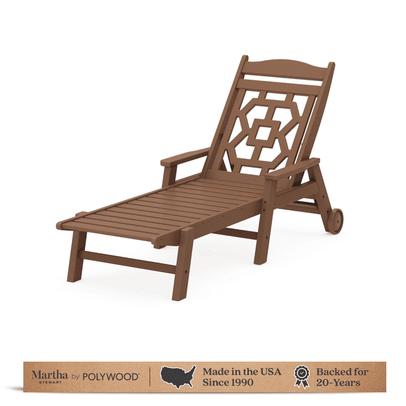 Martha Stewart by POLYWOOD® Chinoiserie Chaise Lounge in Teak