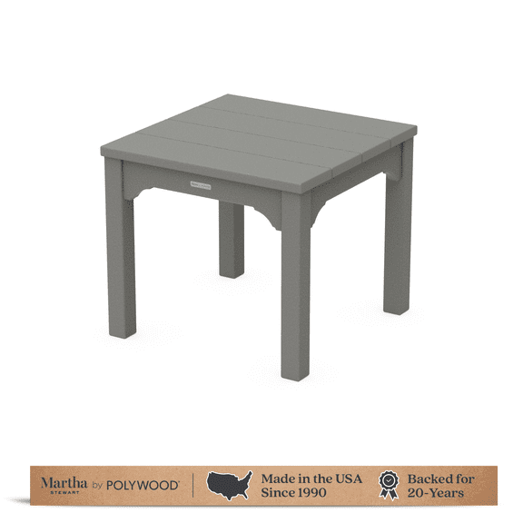 Martha Stewart by POLYWOOD® Chinoiserie End Table in Slate Grey