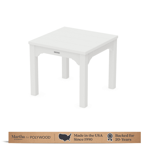 Martha Stewart by POLYWOOD Chinoiserie End Table in White