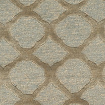 Martha Stewart  by  Quatrefoil Silk/ Wool Rug Blue/Maize 5'6" x 8'6" 6' x 9' Indoor Living Room, Bedroom, Dining Room