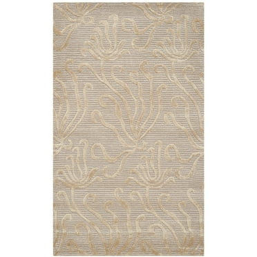 Martha Stewart  by  Seaflora Silk/ Wool Rug Shell 8'6" x 11'6" 9' x 12' Indoor Living Room, Bedroom, Dining Room