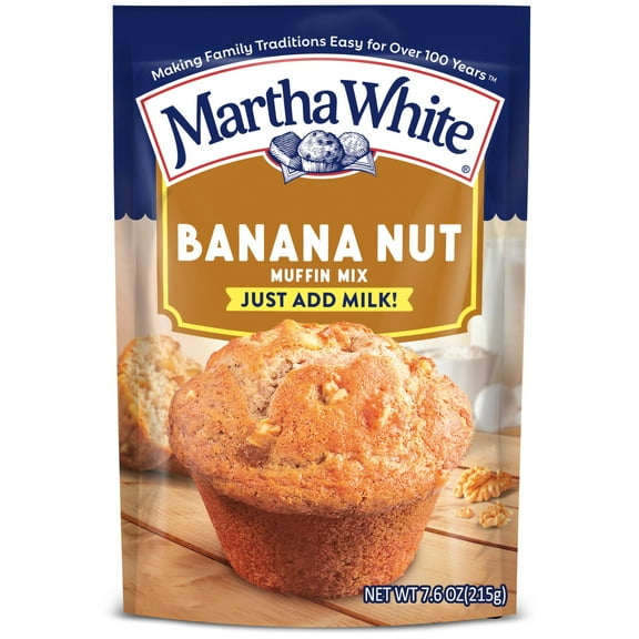Martha White Banana Nut Muffin Mix 7.6 Oz Bag (Pack of 6)