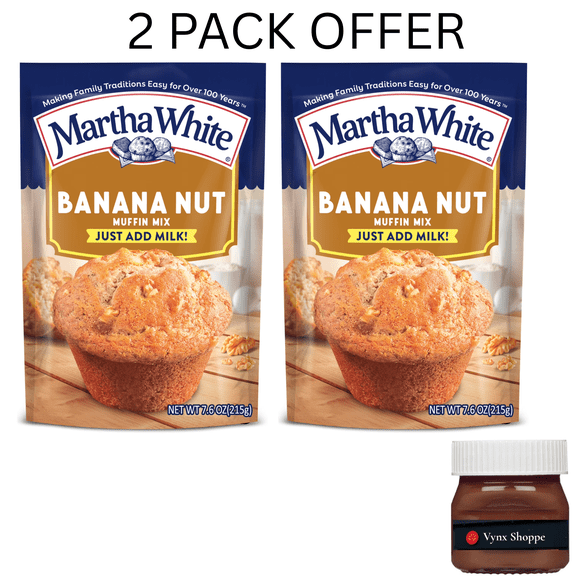 Martha White Banana Nut Muffin Mix, 7.6 oz Bag