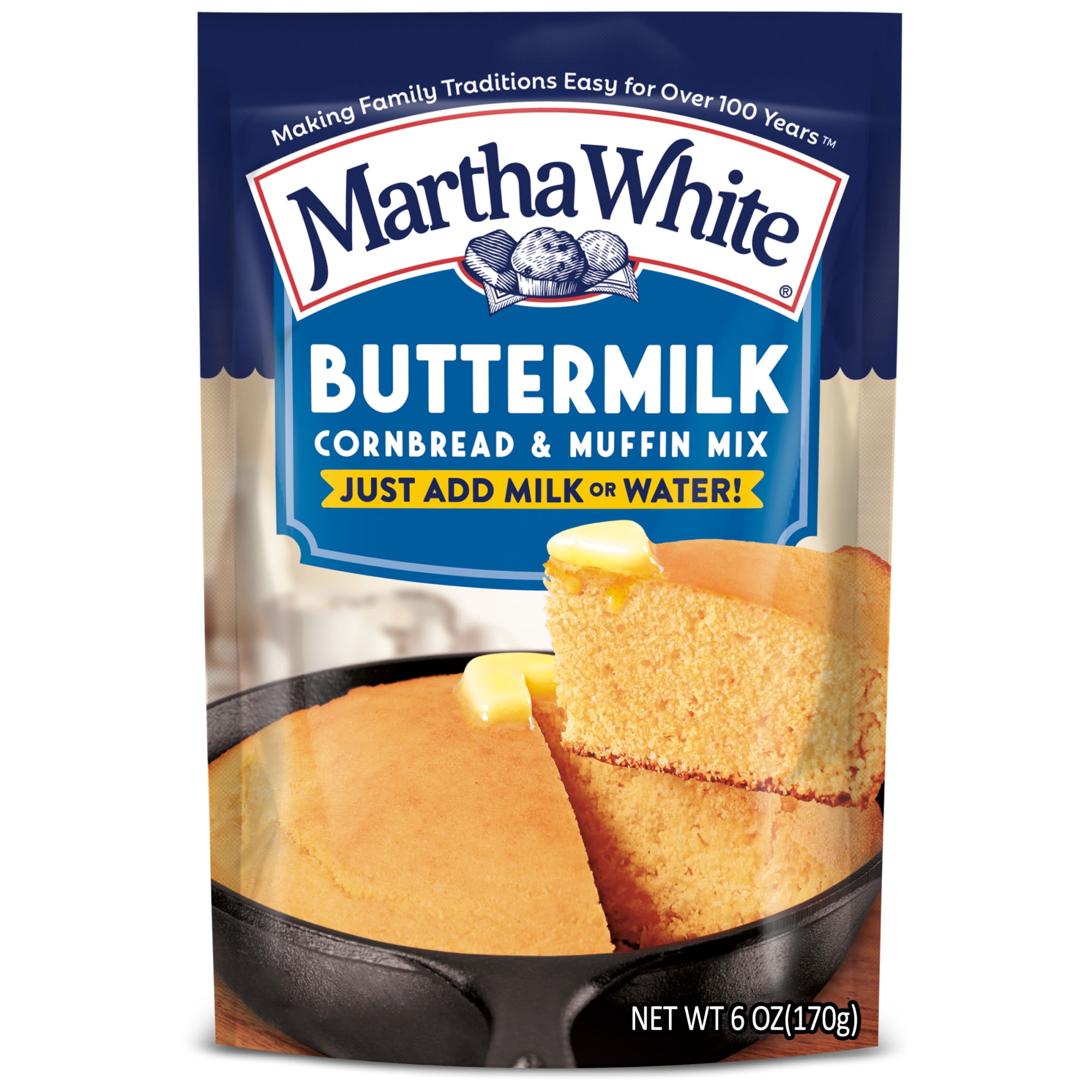 Martha White Buttermilk Cornbread and Muffin Mix, 6 oz Pouch