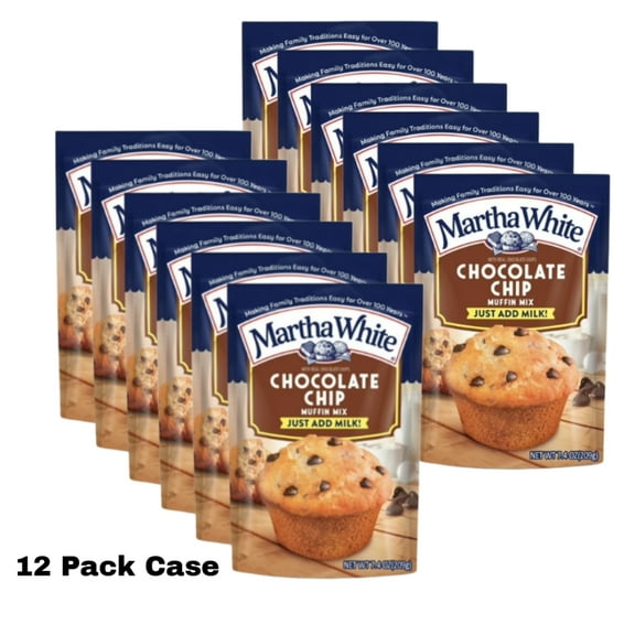 Martha White Chocolate Chip Muffin Mix, 7.4 Oz Pack of 12 (Case Pack)