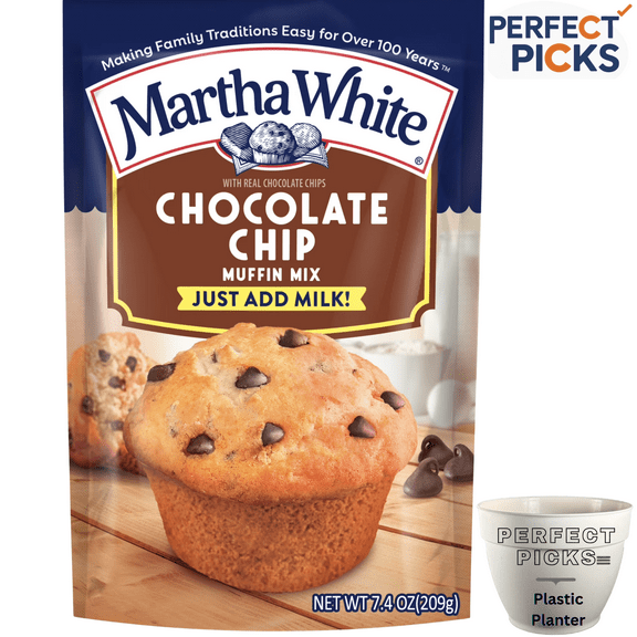 Martha White Chocolate Chip Muffin Mix, 7.4 oz Bag