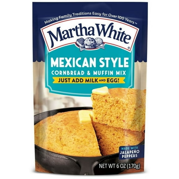 Martha White Mexican Cornbread Mix 6 Oz Pouch (Pack of 2)