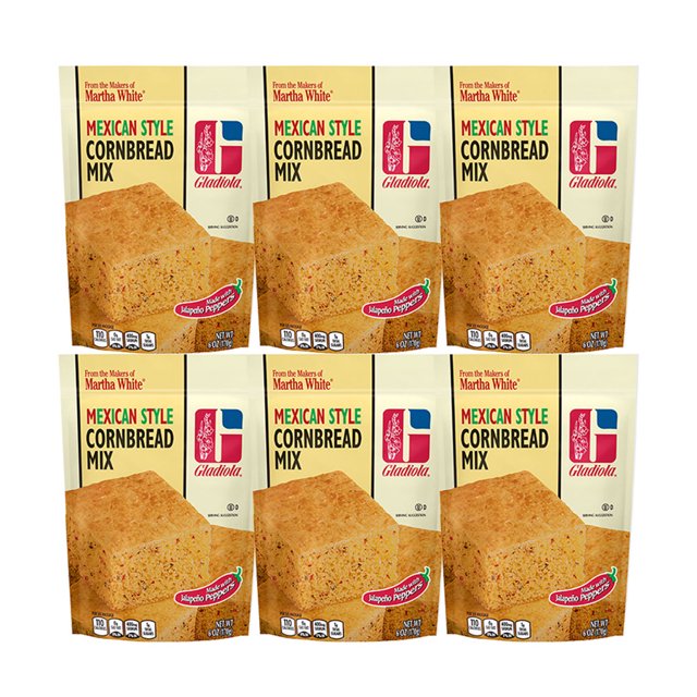 Martha White Mexican Style Cornbread Mix, 6 oz Palatize Pack of 6