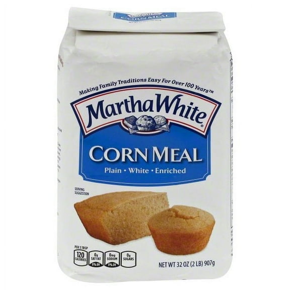 Martha White Plain Enriched White Corn Meal, 32-Ounce