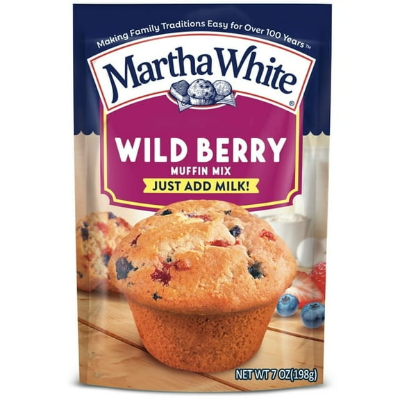 Martha White Wild Berry Muffin Mix, 7 oz pack of 2