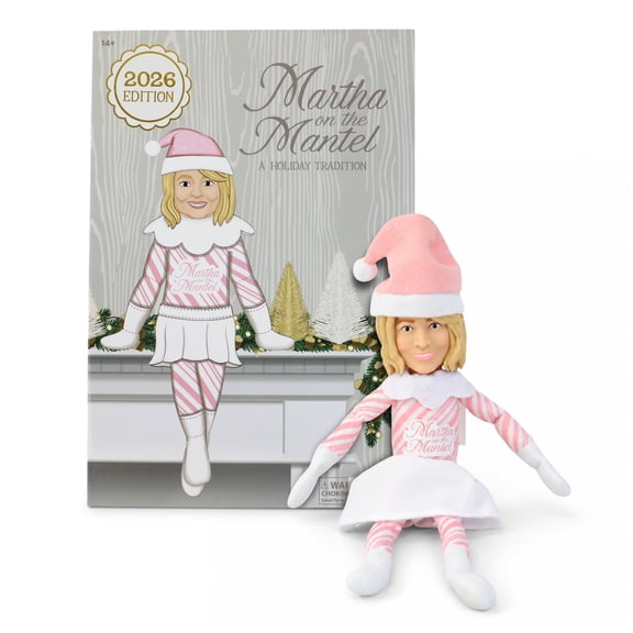 Martha on the Mantel Plush Doll, Holiday Martha Stewart Mantel Elf Collectible Doll