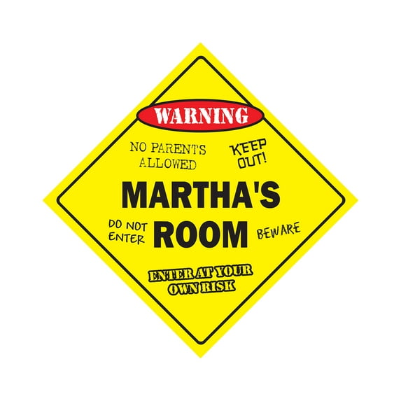 Martha's Room Sign Crossing Zone Xing | Indoor/Outdoor | 17" Tall kids bedroom decor door children's name boy girl