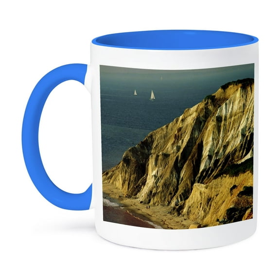 3dRose, Marthas Vineyard Massachusetts, 11oz Two-Tone Blue Mug