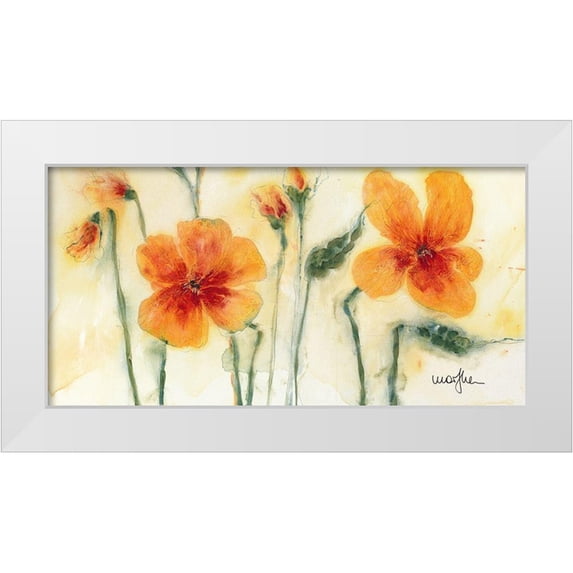 Marthe 18x11 White Modern Wood Framed Museum Art Print Titled - Les Pensees VII