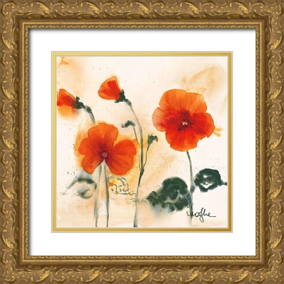 Marthe 20x20 Gold Ornate Wood Framed with Double Matting Museum Art Print Titled - Les Pensees I