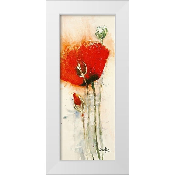Marthe 8x14 White Modern Wood Framed Museum Art Print Titled - Mohnblumen II