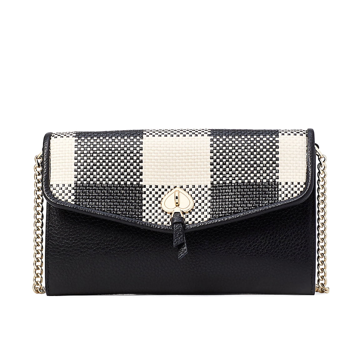 Kate Spade New York Women's Marti Gingham Wallet Crossbody Bag (Black Multi)
