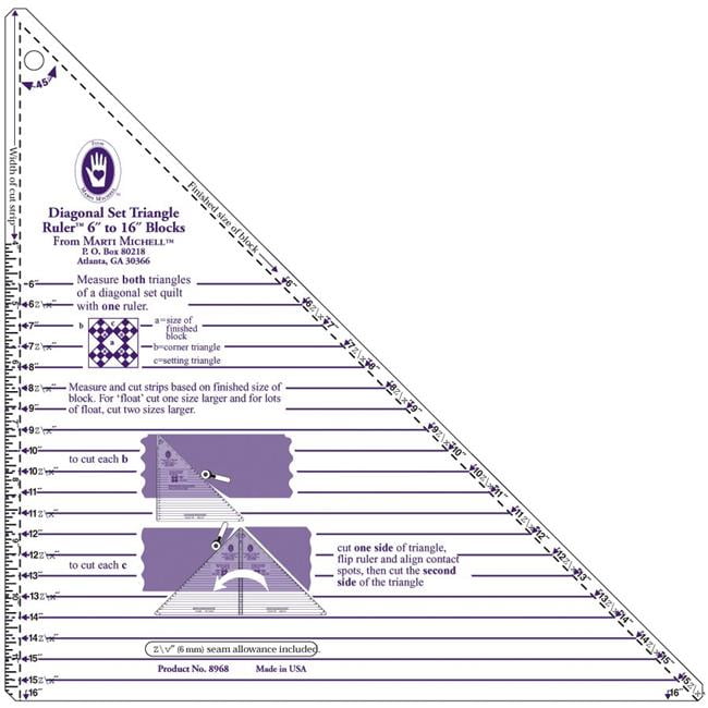 Marti Michell 3-Inch-To-9-Inch 60 Degree Triangle Ruler - Walmart.com
