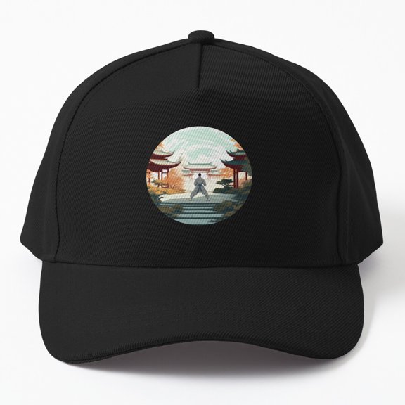 Martial Artist Fighter Training 2 Baseball Cap, Numbered Combat Sports Graphic Design, Classic Hat