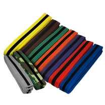 Martial Arts 1.5" Wide Karate Taekwondo Double Wrap Black Striped Color Belts